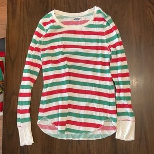 Old Navy Red, Green, and White Striped Top
